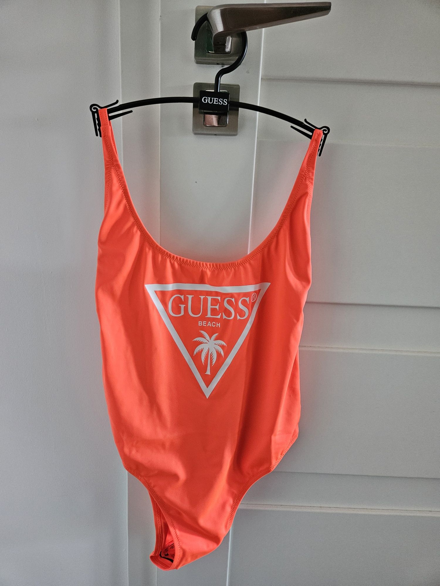 Nowy strój jednoczęściowy z metką Guess neon pomarańczowy 36 S