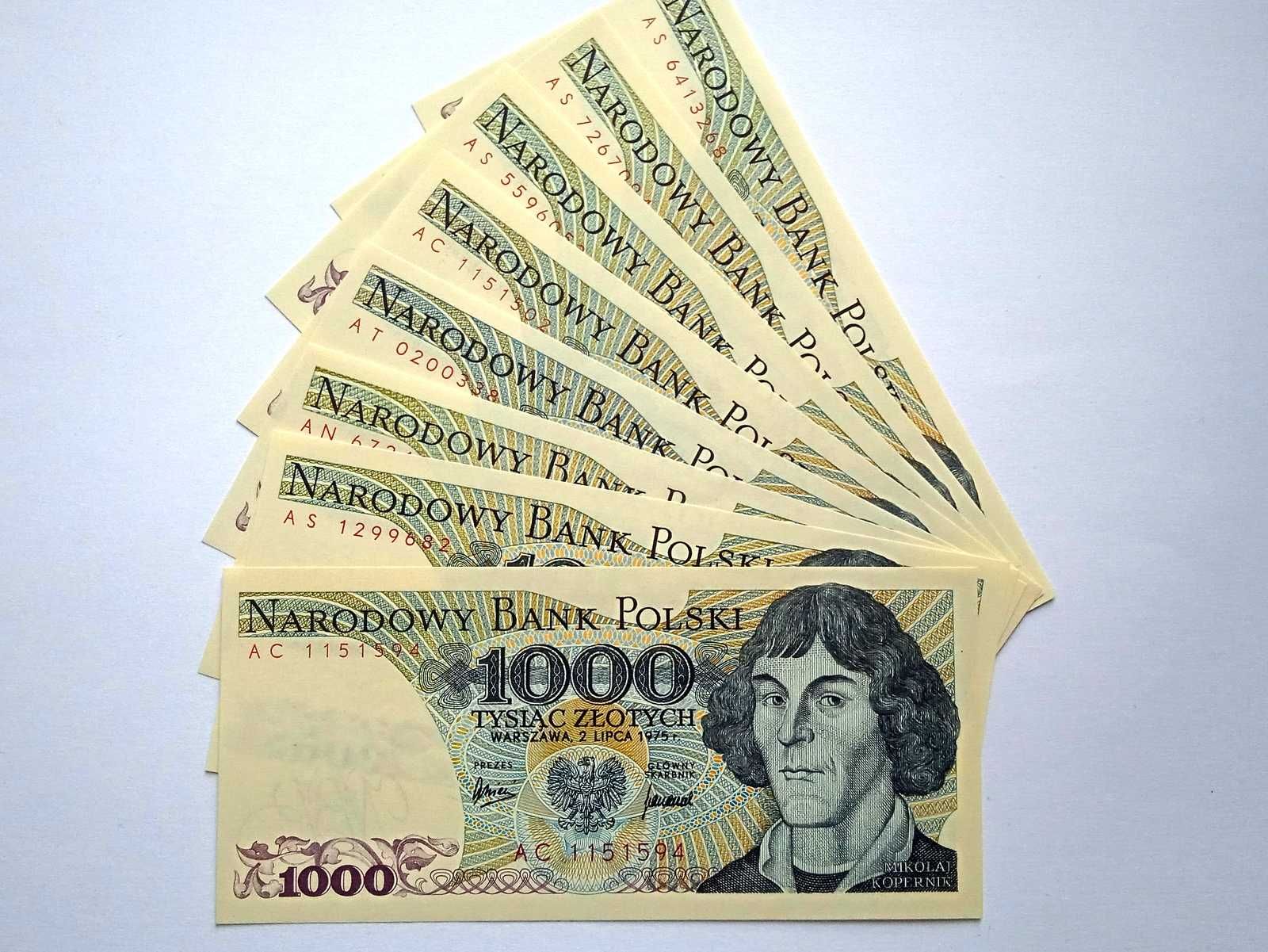 Banknot PRL 1000 zł 1975   st.1 UNC