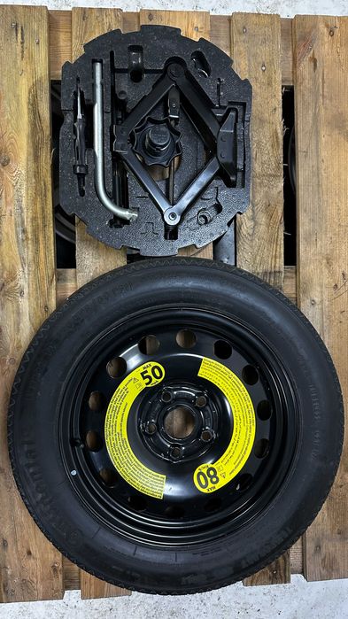 koło dojazdowe VW Beetle 125/90/16 zestaw lewarek klucz styropian itd