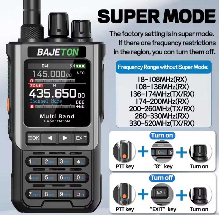 BJ-8300 UHF-VHF 10 Вт FM SW MW LW AM SSB CB Радіостанція Bluetooth New