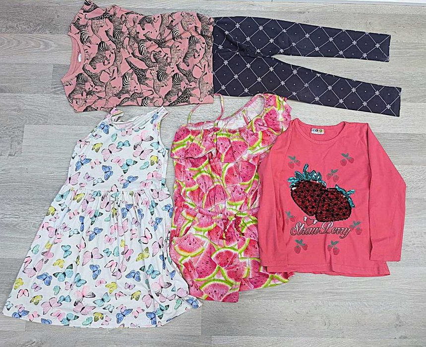 Пакет/набор летних вещей 5шт TU /Next/H&M/Zara, р.122-128см/6-7лет