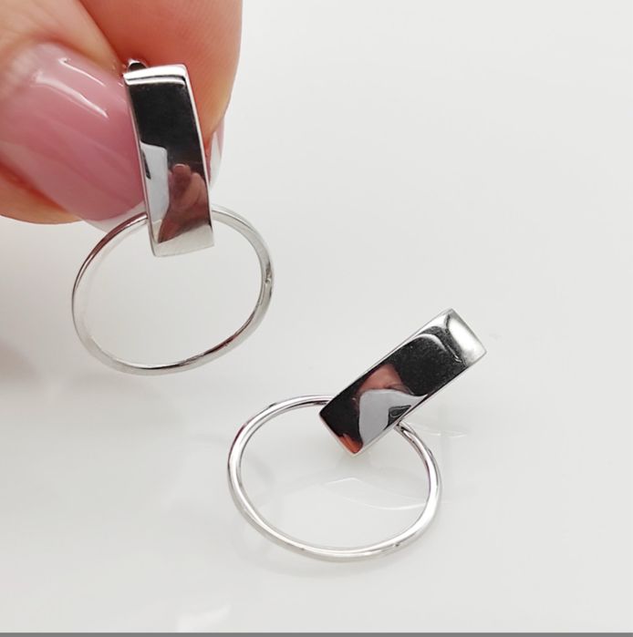 Срібні стильні сережки