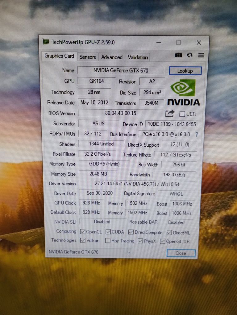 Відеокарта Asus GTX 670 2 GB GDDR5 256 bit