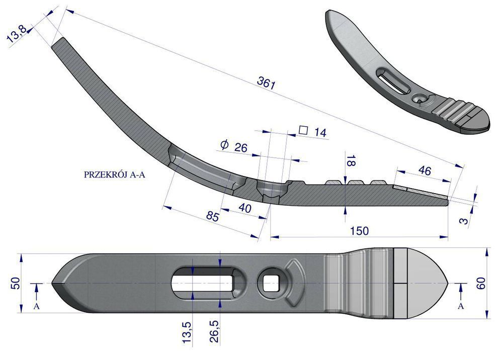 Redlica agregatu podorywkowego Gruber węglik wolframu WARYŃSKI MAXX
