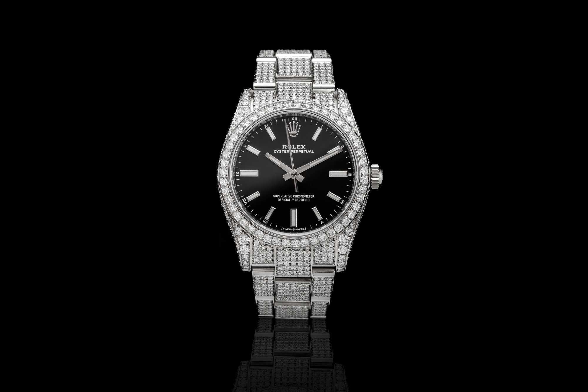 ROLEX z diamentami ICED - Oyster Perpetual 34