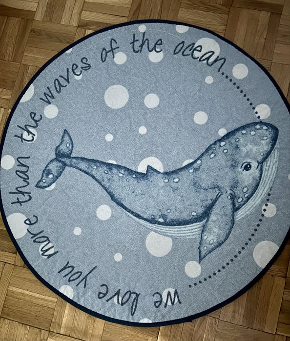 Dywan dywanik okrągły wieloryb 67x 67