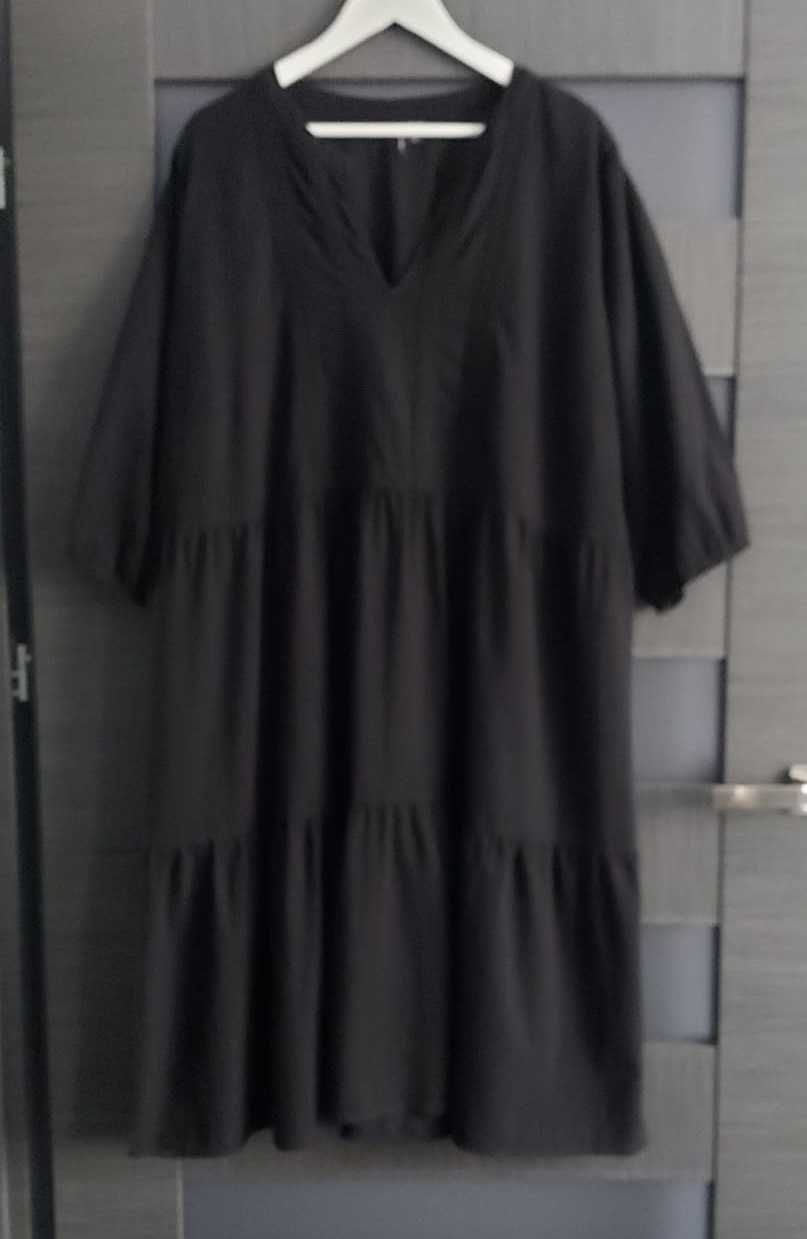 VERO MODA czarna luźna lekka sukienka bawełna Plus size 54/56