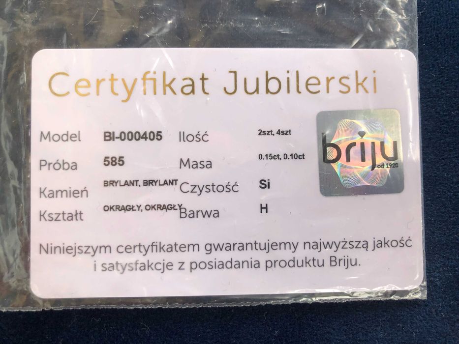 Elegancki złoty pierścionek z brylantem 0,15ct 585 Rozmiar 15