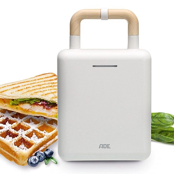 Opiekacz do kanapek gofrownica ADE Kitchen , 14×22,5×9,5 cm, biały
