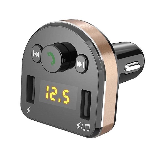 Dudao Transmiter Fm Bluetooth ładowarka samochodowa Mp3/3.1 A 2x Usb c