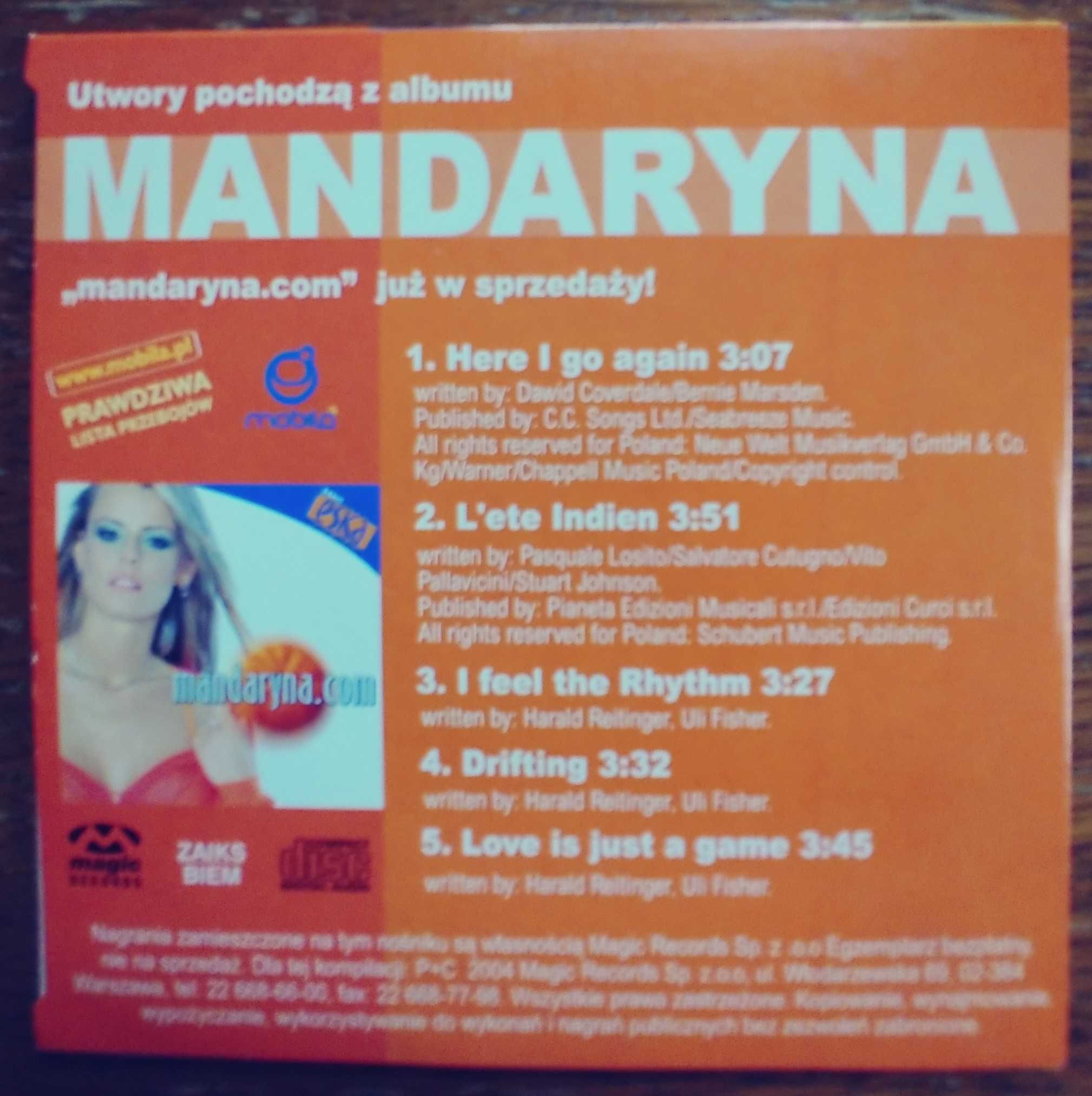 CD Mandaryna here i go again /l'ete indien