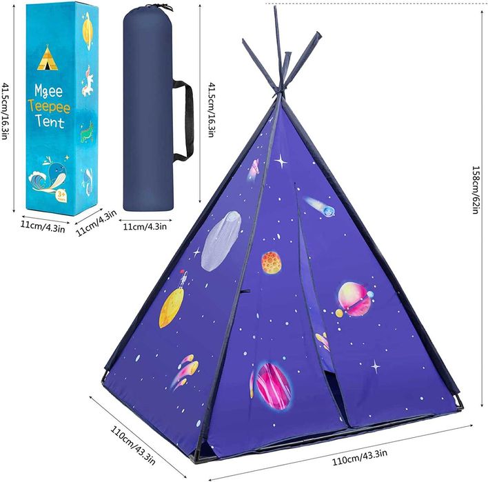 Tenda de campismo tipi para crianças,  110 x 110 x 152 cm - nova