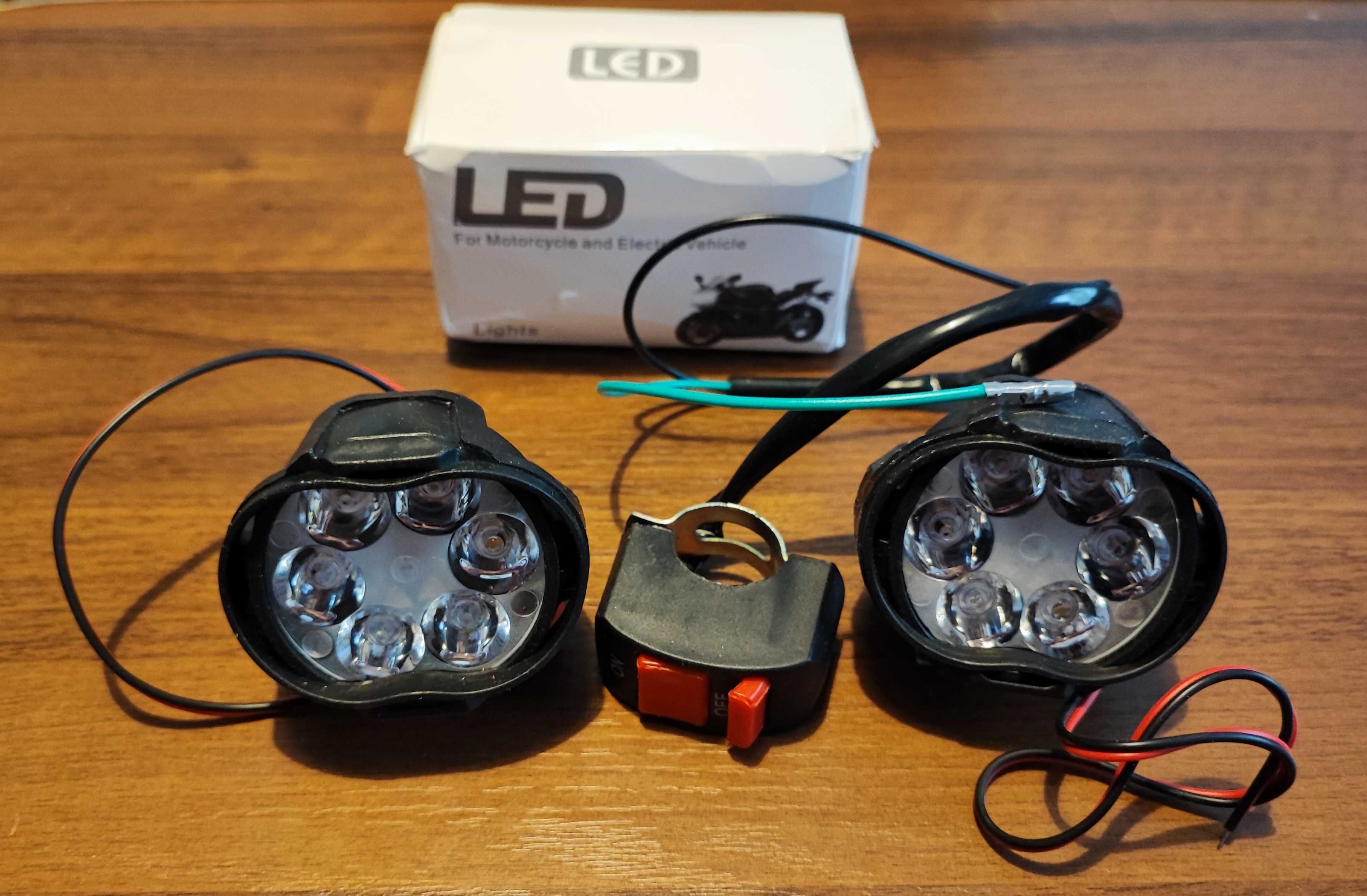 Lampy led plus włącznik w zestawie do motocykla