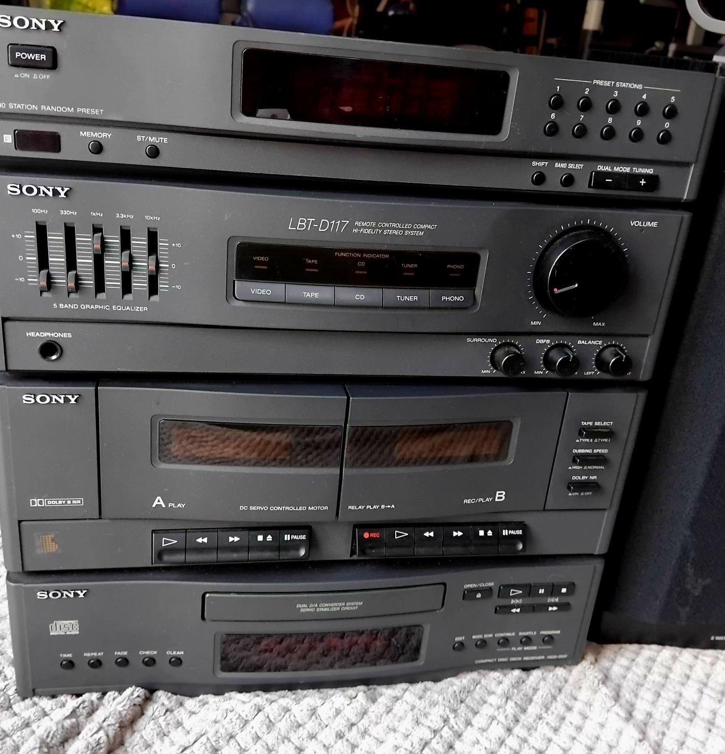 Wieża,Sony LBT-D117 Cd ,,kasety 2 kieszenie ,Radio