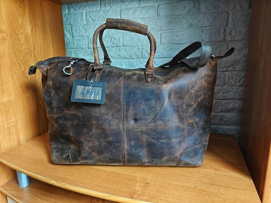 Torba podróżna skórzana styl Vintage, Nubuk, nowa, jak Beltimore