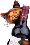 Stojak na wino z motywem kota metalowy