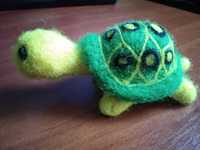 черепаха ручной работы, сухое валяние, игрушка, сувенир