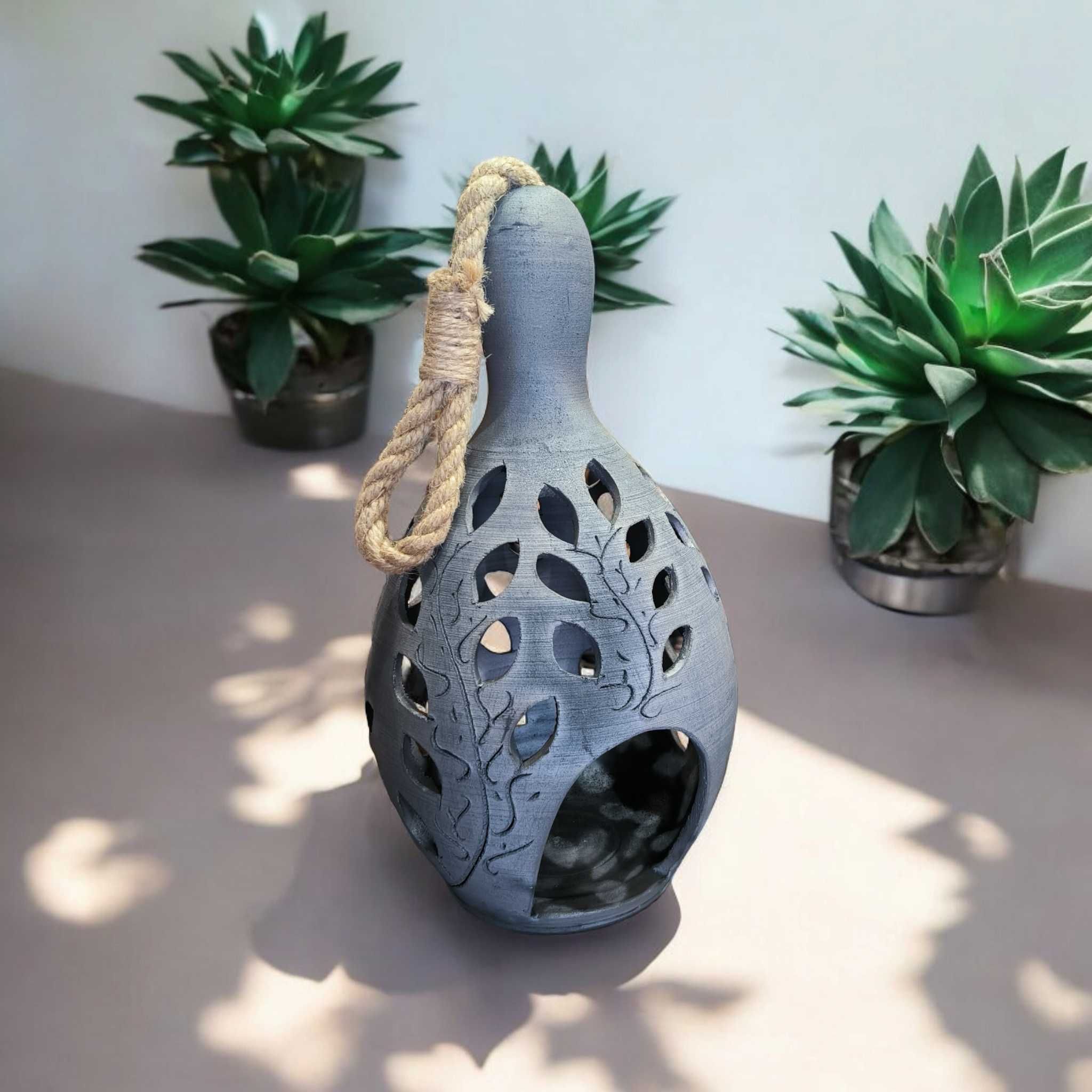 Lampion Ceramiczny 36 cm (Gliniany) Ręcznie Robiony