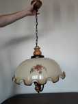 Lampa wisząca ALFA, styl rustykalny, retro, szkło, drewno