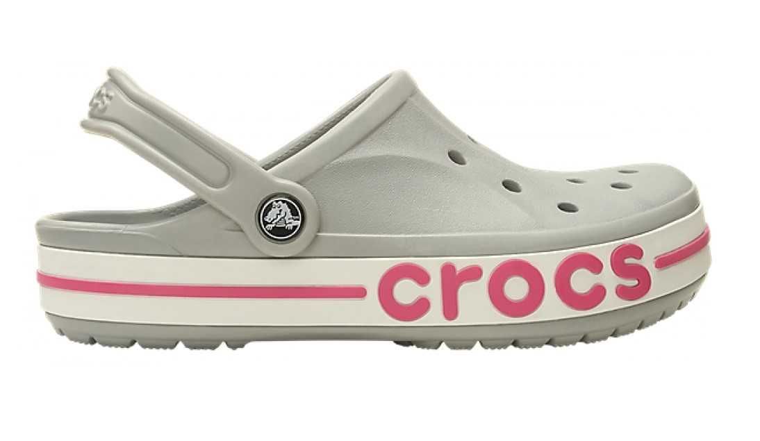 Crocs Bayaband Light Grey / Candy Pink. Кроксы серые 36,37,38,39,40