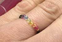 Piękny Tęczowy pierścionek na gumce | tęcza | love