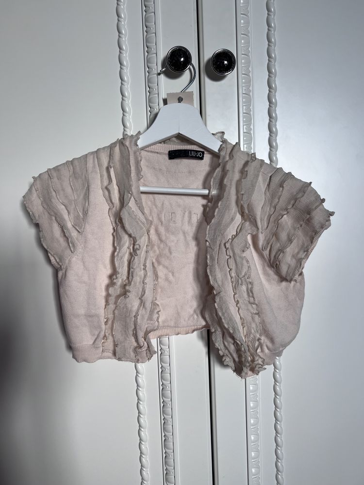 Liu Jo bolerko sweterek beż nude cudny M