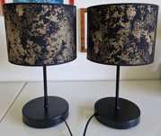 2 lampki nocne czarno złote