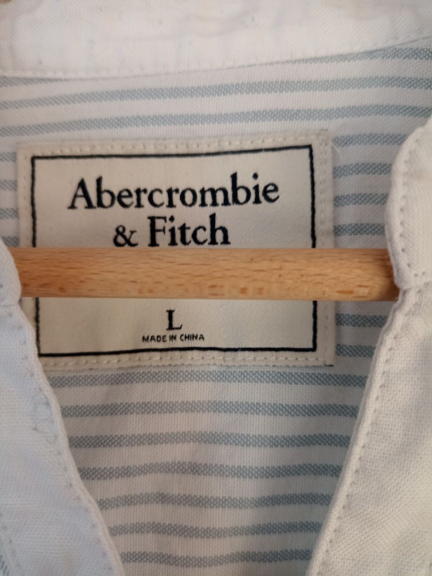 Abercrombie & Fitch bluzka koszulowa L 40 paski bawełna