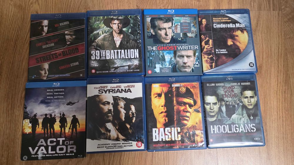 blu ray 16 filmów Autor widmo, Syriana, Basic, Hooligans i inne