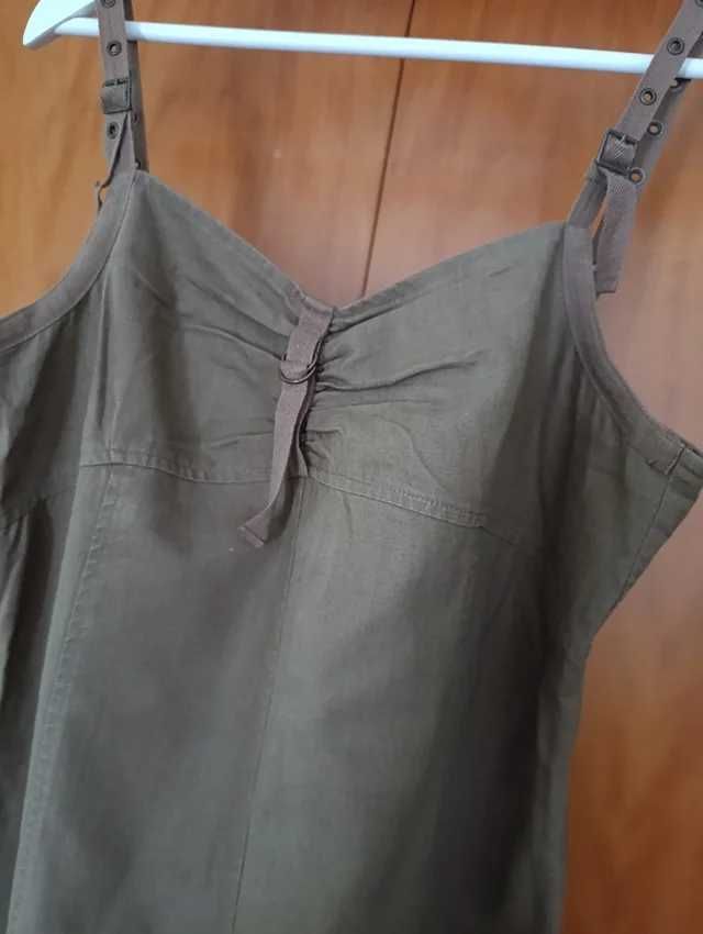Vestido comprido castanho