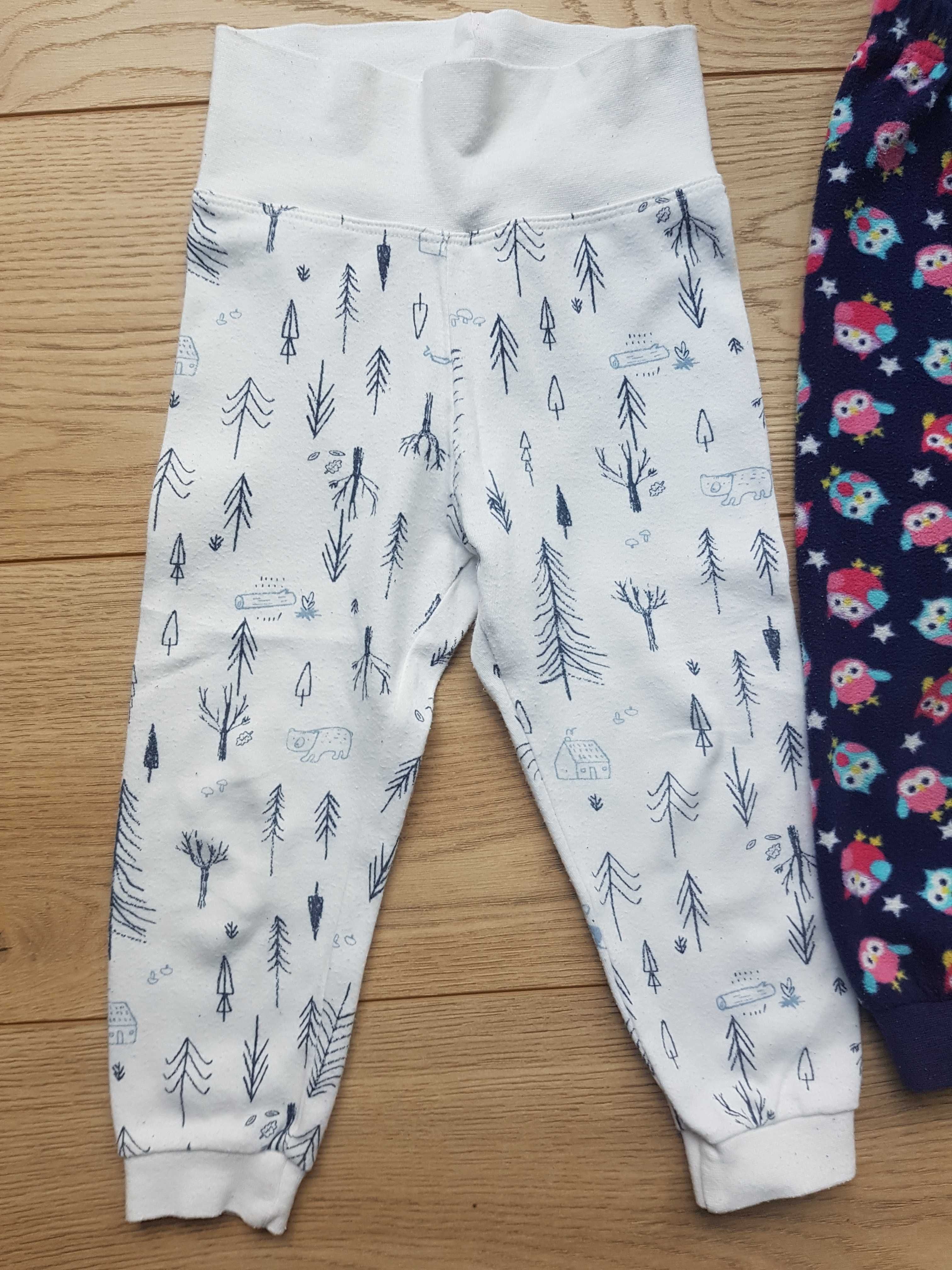 Spodnie od piżamy polarowe ciepłe bawełniane dres peppa sowy 86-92