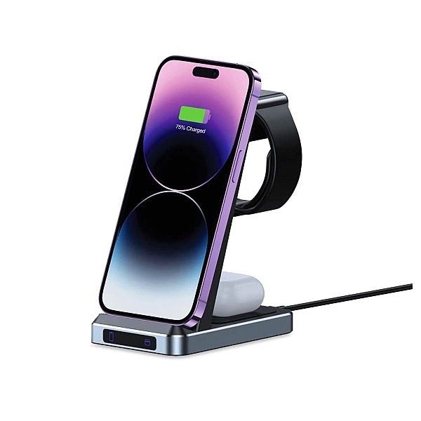Ładowarka Tech-Protect QI15W-A26 indukcyjna 15W 3w1 na smartfon / słuc