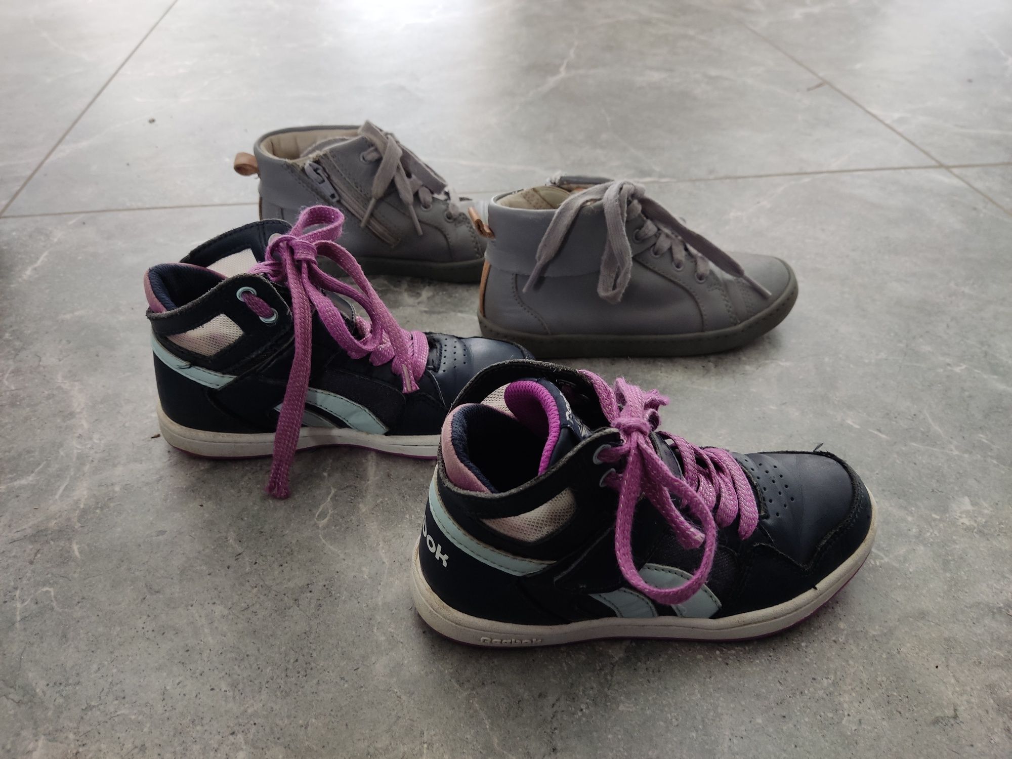 Buty jesienne wiosenne dziewczynki Reebok rozm.28 i Clarks rozm. 29