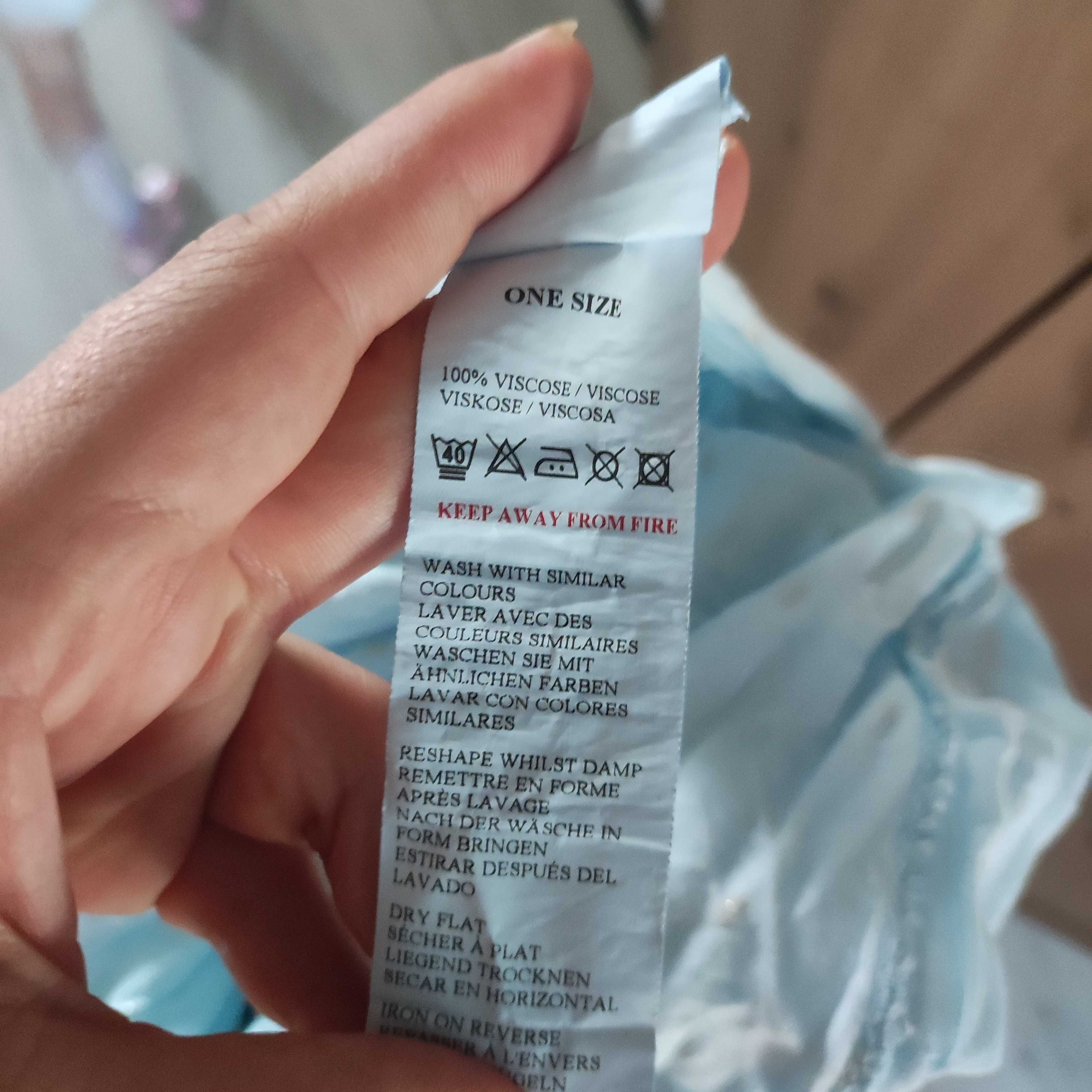 Boho sukienka one size błękitna