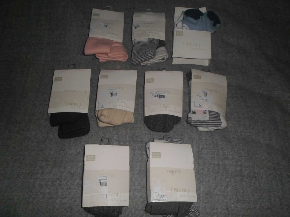 8 pares de meia calças novas com etiqueta para bebe