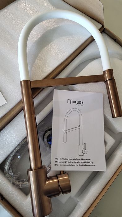 Bateria zlewozmywakowa Quadron Scarlett biało-miedziana