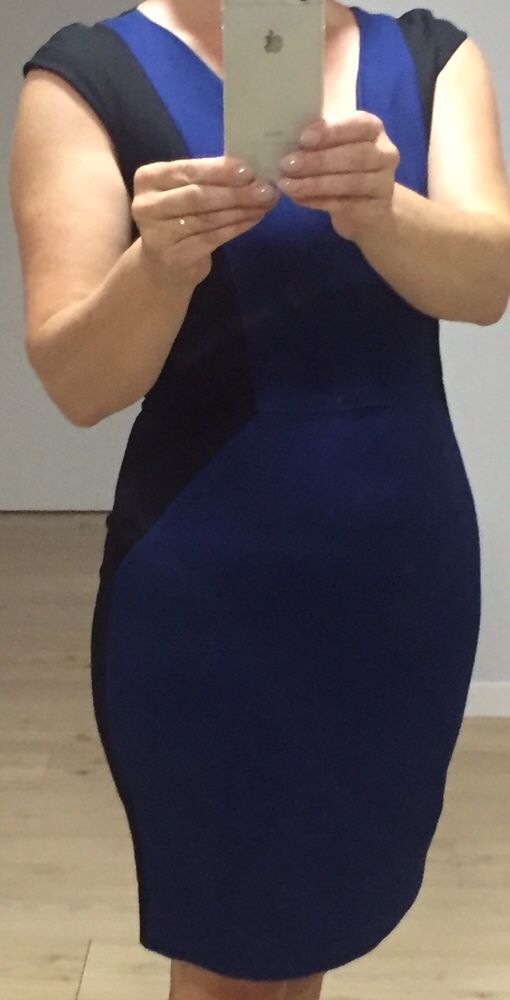 Vestido preto e azul