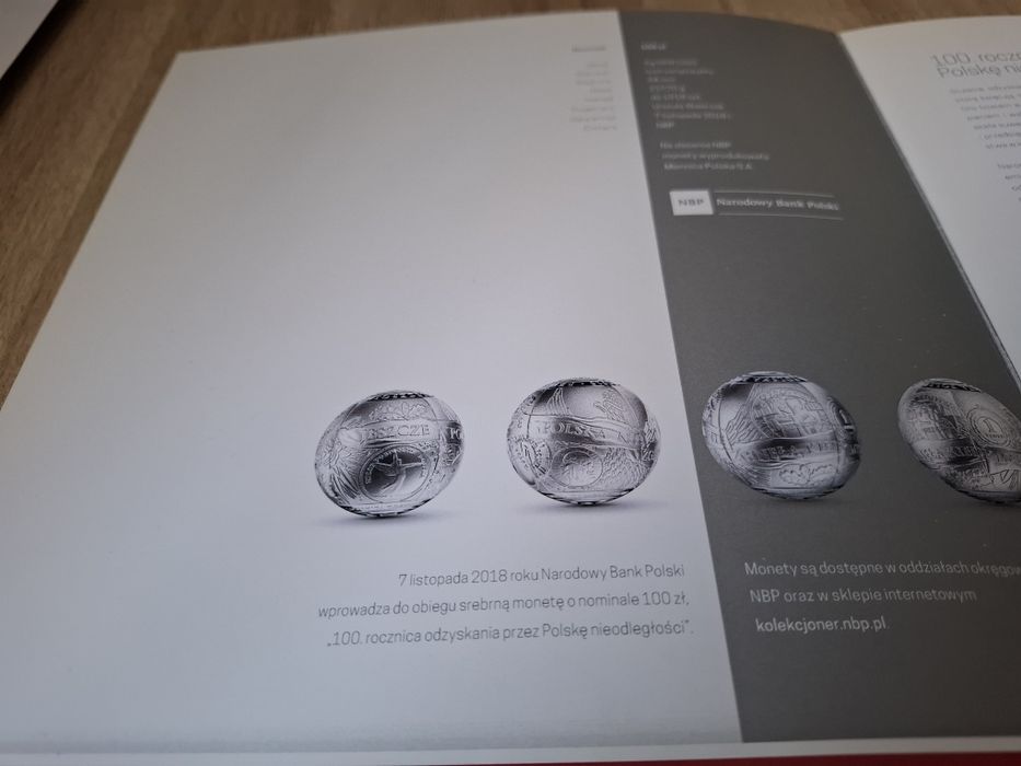 Folder do monety - 100 zł 2018 KULA SREBRNA - 100 LAT NIEPODLEGŁOŚCI