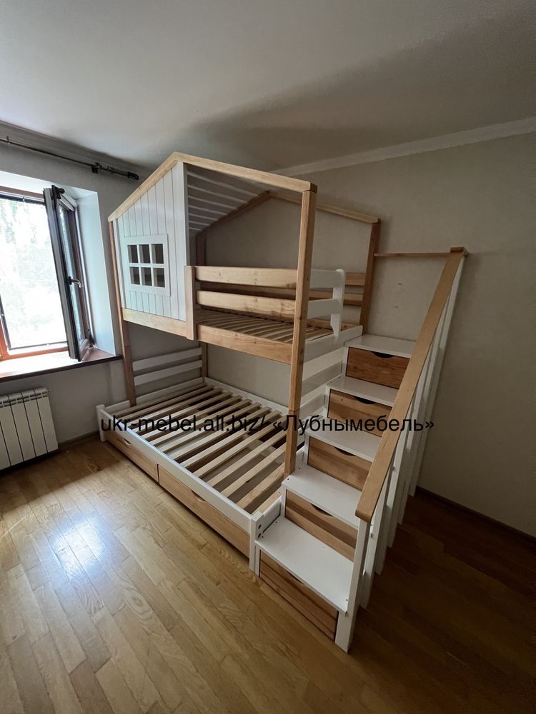 Двухъярусная деревянная кровать Камелия, двоповерхове ліжко