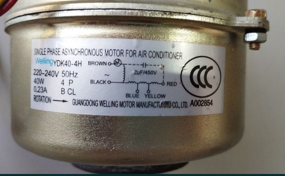 Мотор (двигатель) наружного блока 40W YDK-40G-4B и YDK-40-4H