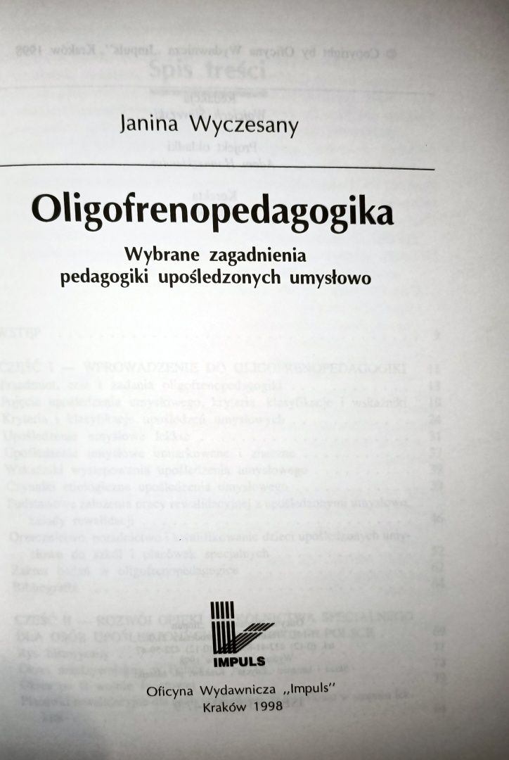 Oligofrenopedagogika Wyczesany