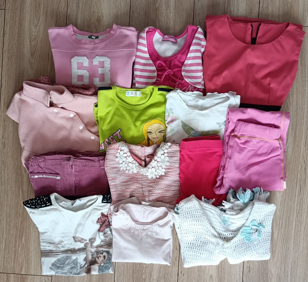 Zestaw ubrań dla dziewczynki, 13 sztuk, r. 128-140