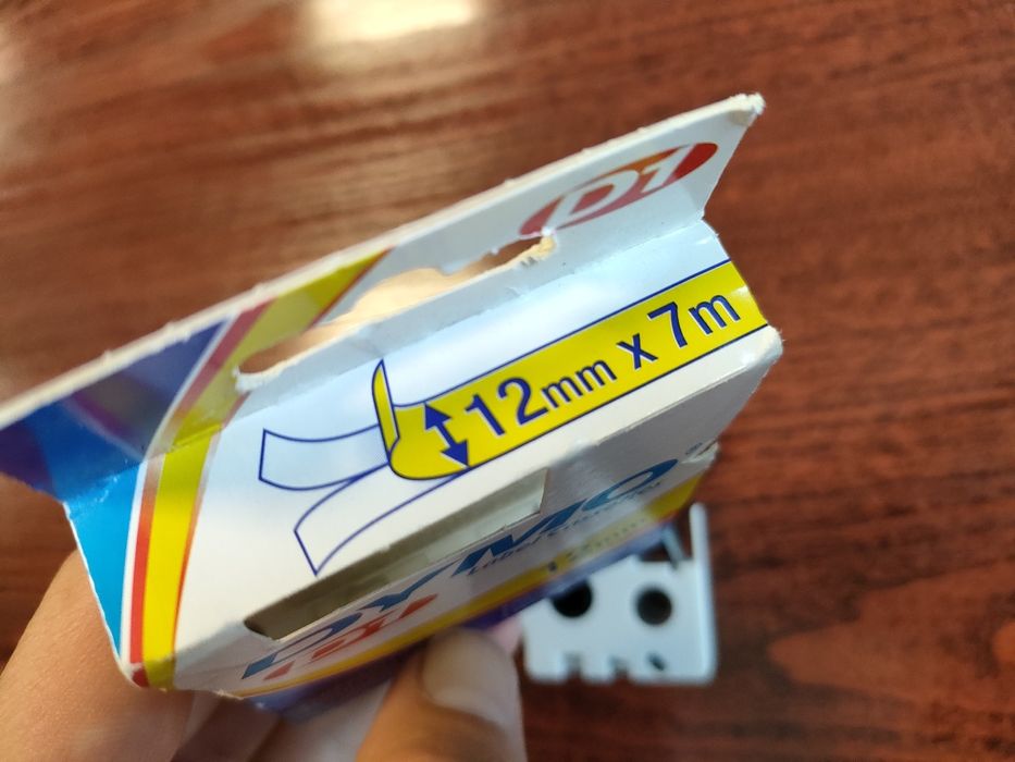 Taśma Dymo D1 12 mm czarny nadruk naklejki do drukowanie 45016 Black