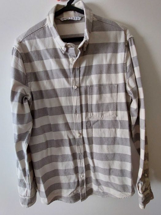 Camisa / Casaco da Bershka cinza e branco