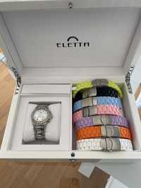 Relógio Eletta c/ caixa e 8 braceletes