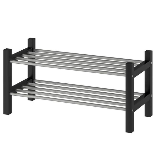 Półka szafka stojak na buty ikea tjusig czarny chrom