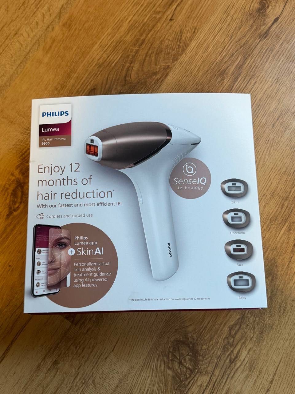 Philips Lumea 9900/Пристрій для видалення волосся/4 насадки/Новий/New