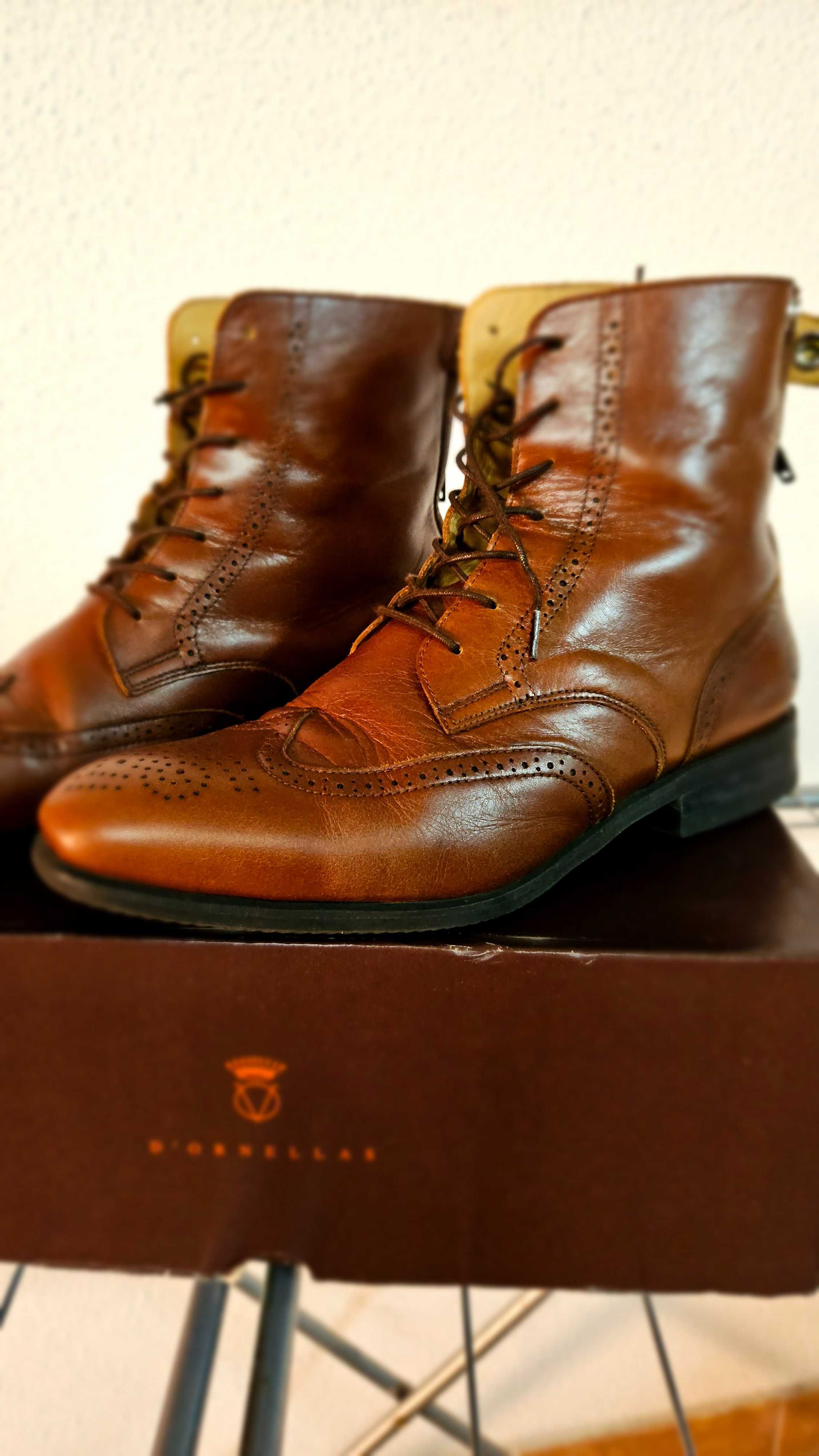 Botas Produção Artesanal D´Ornellas - Homem em Pele Castanha Tam. 41,5