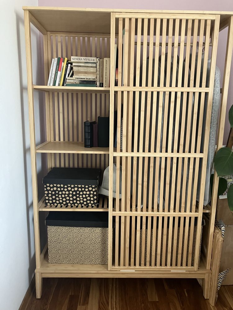 Szafa bambusowa szafa Ikea Nordkisa przesuwne drzwi