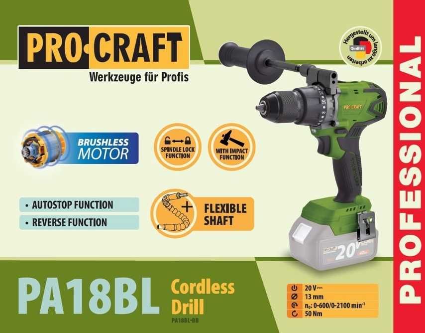 Акція! Ударний шуруповерт Procraft Pa18BL Extra Universal без акб і зп